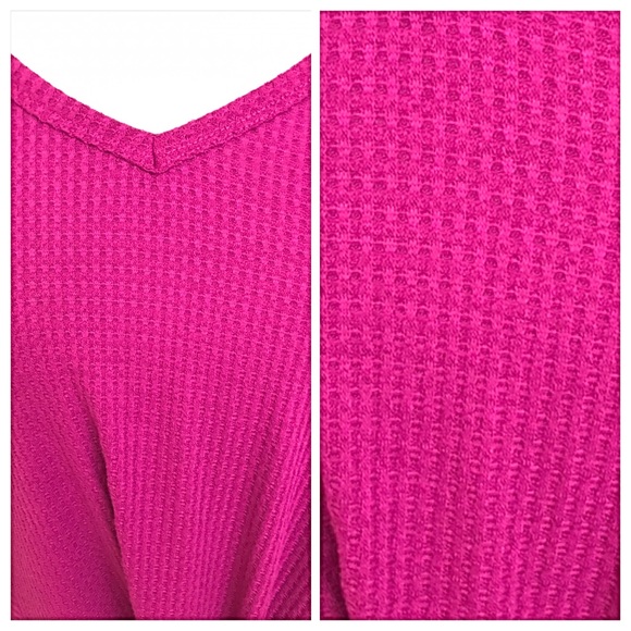 Soft Waffle Knit Knot Tunic Top SM - Picture 8 of 8